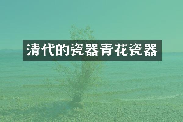 清代的瓷器青花瓷器
