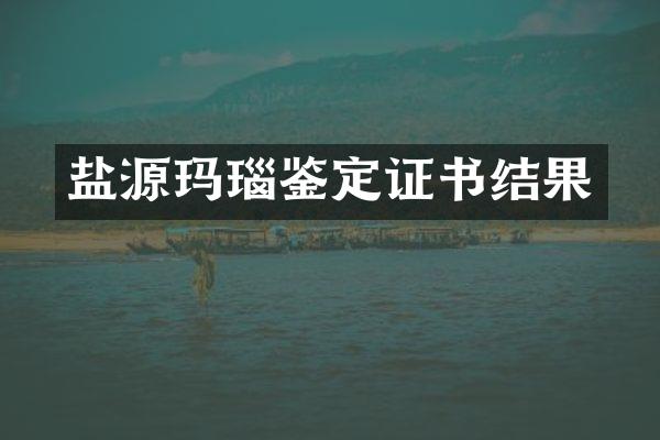 盐源玛瑙鉴定证书结果