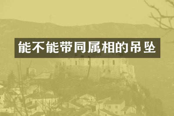 能不能带同属相的吊坠