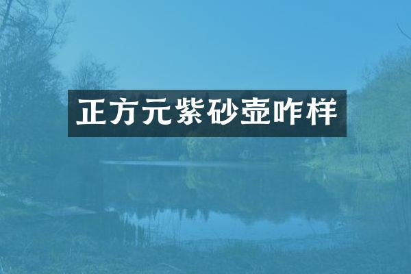 正方元紫砂壶咋样