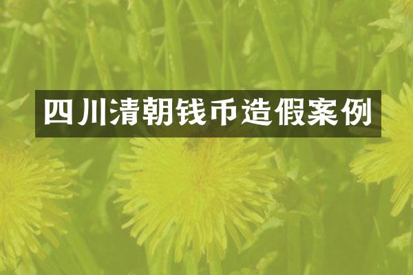 四川清朝钱币造假案例