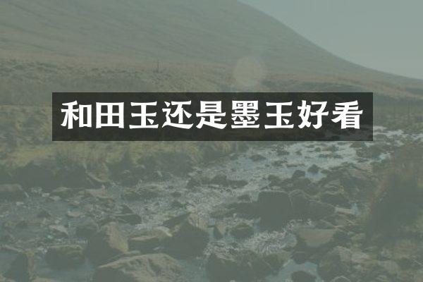 和田玉还是墨玉好看
