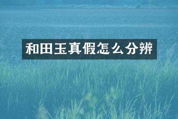 和田玉真假怎么分辨