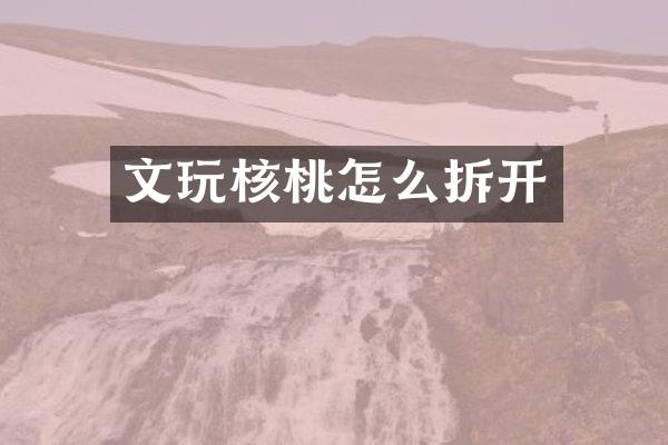 文玩核桃怎么拆开
