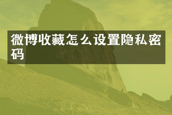 微博收藏怎么设置隐私密码