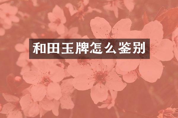 和田玉牌怎么鉴别