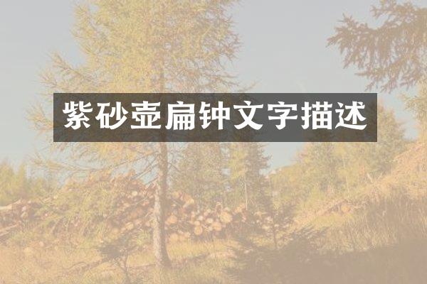 紫砂壶扁钟文字描述