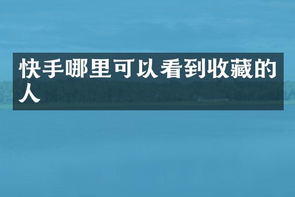 快手哪里可以看到收藏的人