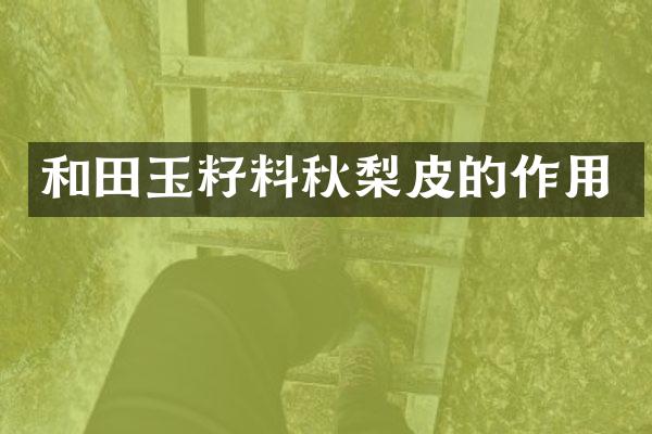 和田玉籽料秋梨皮的作用
