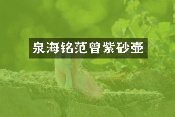 泉海铭范曾紫砂壶