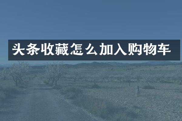 头条收藏怎么加入购物车