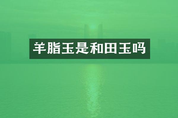 羊脂玉是和田玉吗