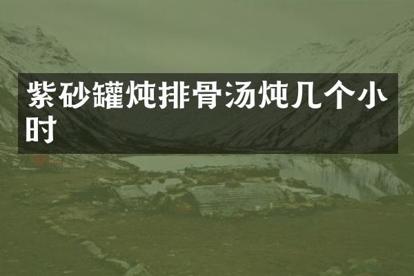 紫砂罐炖排骨汤炖几个小时