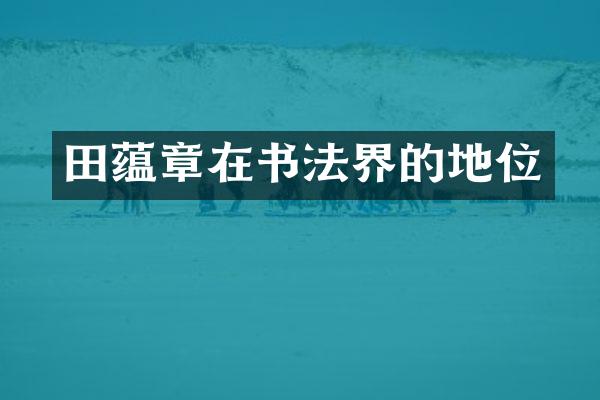 田蕴章在书法界的地位