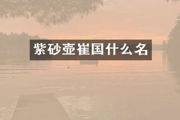 紫砂壶崔国什么名