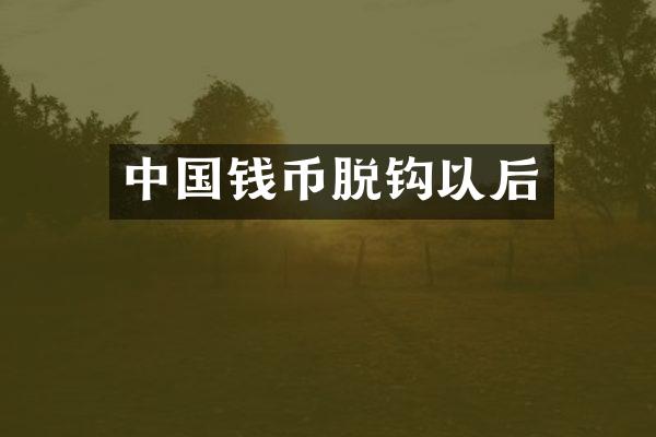 中国钱币脱钩以后