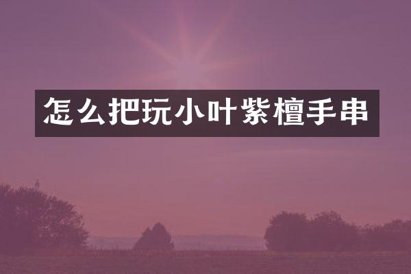 怎么把玩小叶紫檀手串