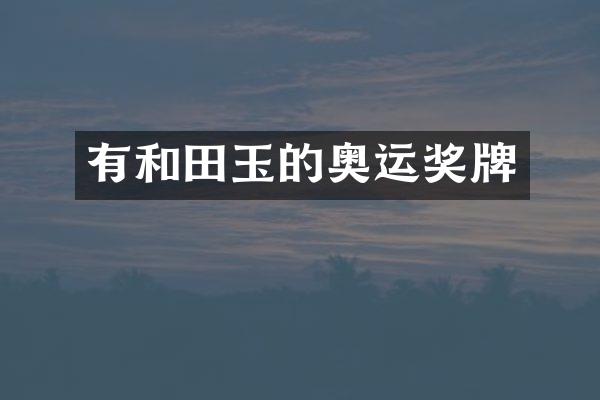 有和田玉的奥运奖牌