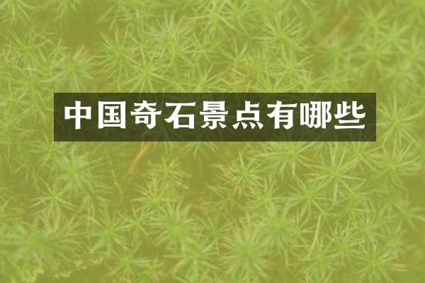 中国奇石景点有哪些