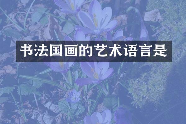 书法国画的艺术语言是
