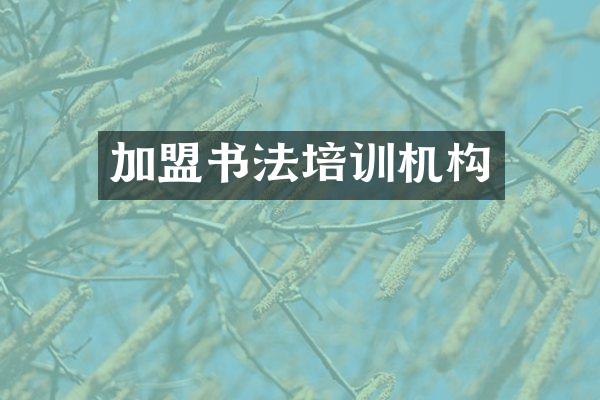 加盟书法培训机构