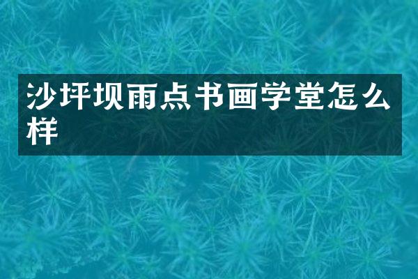 沙坪坝雨点书画学堂怎么样