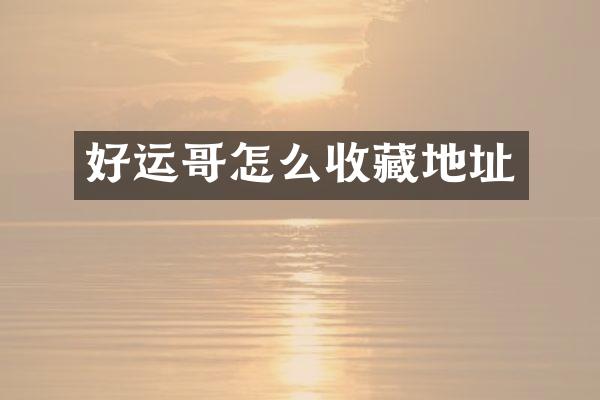 好运哥怎么收藏地址