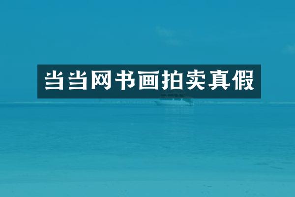 当当网书画拍卖真假
