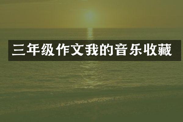 三年级作文我的音乐收藏