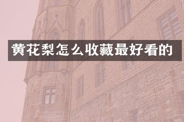 黄花梨怎么收藏最好看的