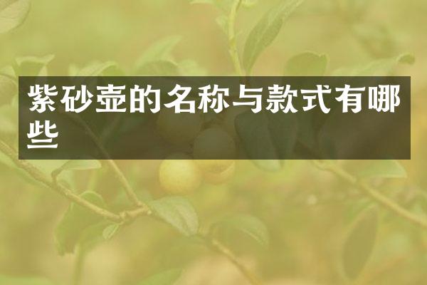 紫砂壶的名称与款式有哪些