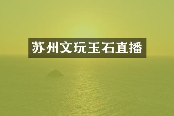 苏州文玩玉石直播