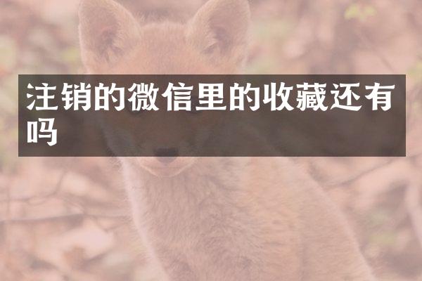 注销的微信里的收藏还有吗