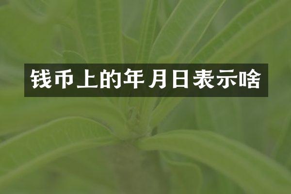 钱币上的年月日表示啥
