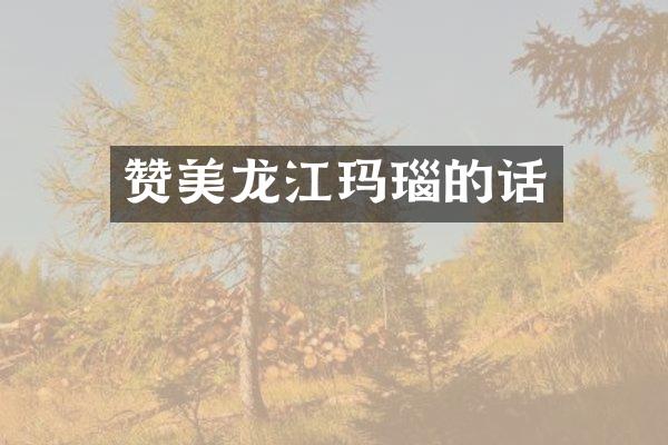 赞美龙江玛瑙的话