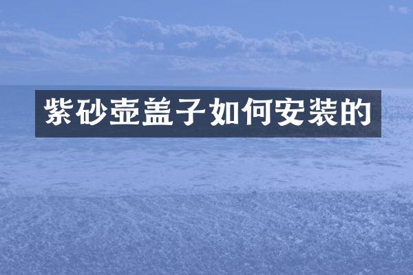 紫砂壶盖子如何安装的