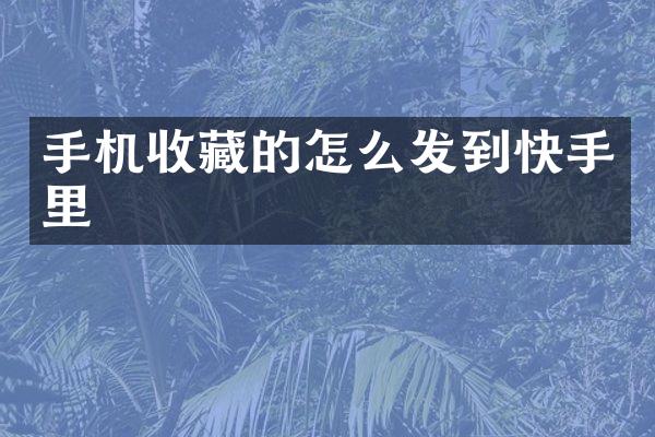 手机收藏的怎么发到快手里