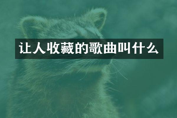 让人收藏的歌曲叫什么