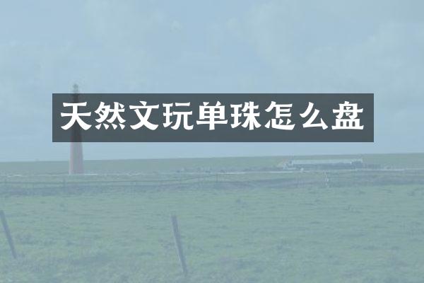 天然文玩单珠怎么盘