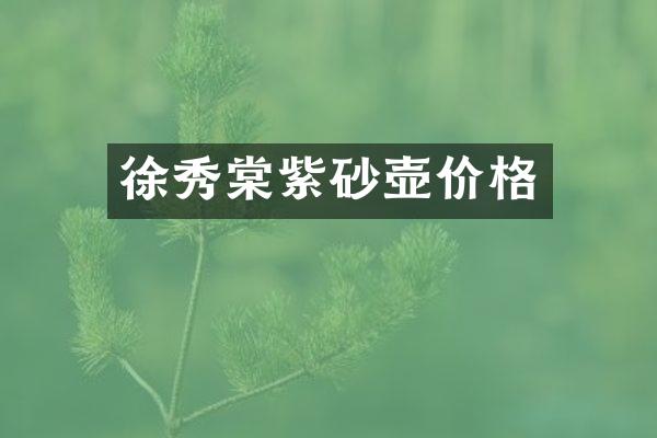 徐秀棠紫砂壶价格