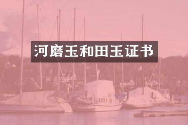 河磨玉和田玉证书