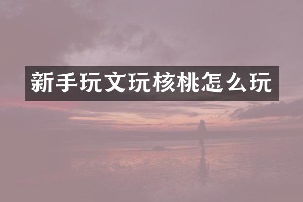 新手玩文玩核桃怎么玩