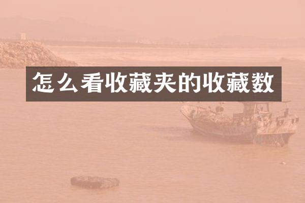 怎么看收藏夹的收藏数