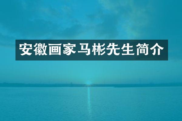 安徽画家马彬先生简介