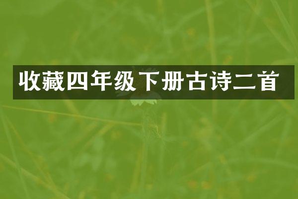 收藏四年级下册古诗二首