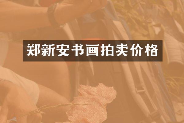 郑新安书画拍卖价格