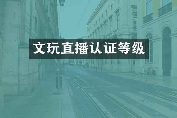 文玩直播认证等级