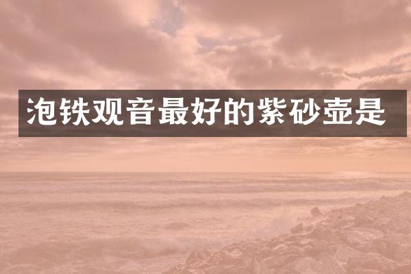 泡铁观音最好的紫砂壶是