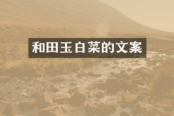 和田玉白菜的文案