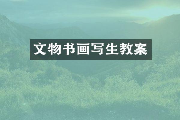 文物书画写生教案